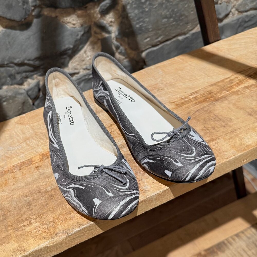 Repetto X Rodarte Grey Marble Print Cendrillon Ballet Flats - Picture 4 of 12